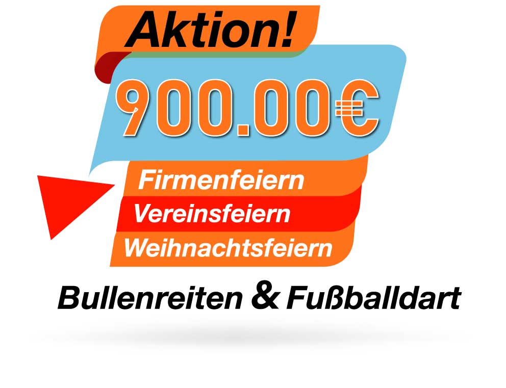 Aktion für Firmenfeiern und Weihnachtsfeiern - Bullenreiten oder Fußballdart